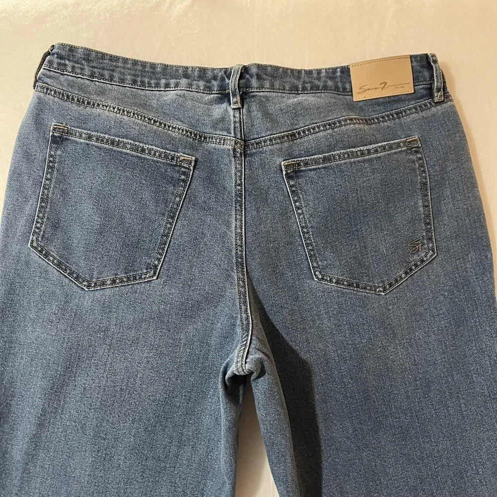 Seven7 Jeans Womens Size 14 Blue Medium Wash Classic Fit‎ Straight Leg Denim